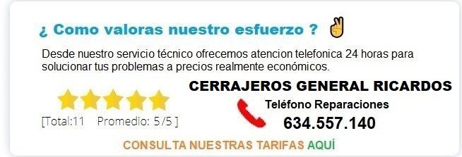 cerrajeros General Ricardos precios